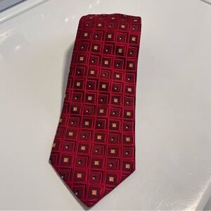 Jos.A.Bank Signature Collection Stylish   Classic Men’s Tie, Red with Geometric